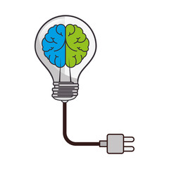 brain storm with bulb vector illustration design