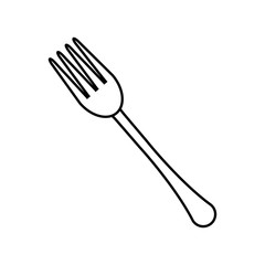 fork utensil kitchen outline vector illustration eps 10
