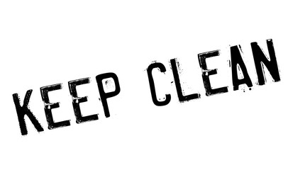 Keep Clean rubber stamp. Grunge design with dust scratches. Effects can be easily removed for a clean, crisp look. Color is easily changed.
