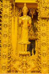 Beautiful and Amazing Golden Buddhist temple  at Wat Paknam Jolo , Bangkla , Chachoengsao , Thailand