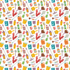 Fototapeta na wymiar House cleaning tools seamless pattern