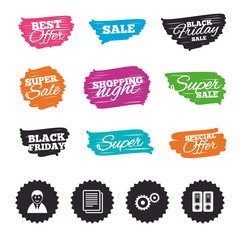 Accounting workflow icons. Human documents.