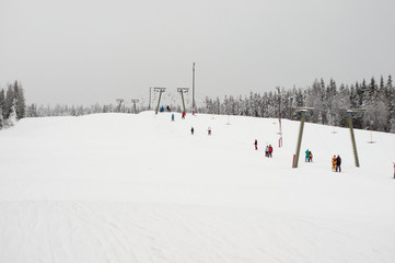 Ski lift on the slope