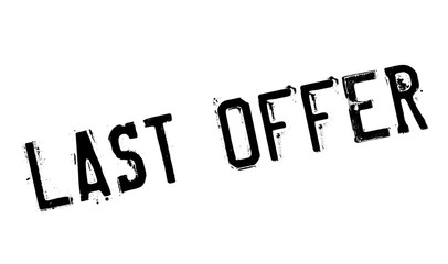 Last Offer rubber stamp. Grunge design with dust scratches. Effects can be easily removed for a clean, crisp look. Color is easily changed.