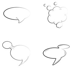 Set of comic speech bubbles on a white background, Vector illustration