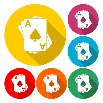 Playing cards icon - vector Illustration