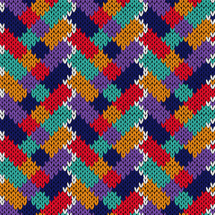 Seamless patchwork knitting pattern