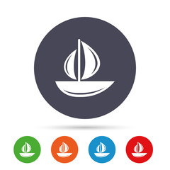 Sail boat icon. Ship sign.