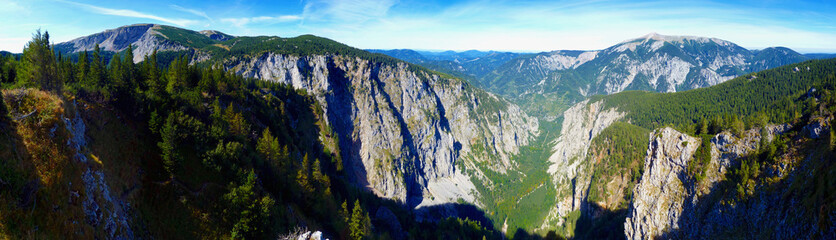 Rax Grosses Hoellental and Schneeberg alpine Panorama