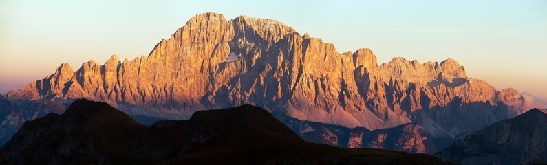 Evening panoramic view of mount Civetta