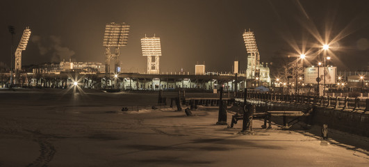 Night St. Petersburg, the stadium Petrovsky