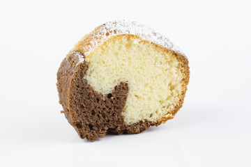 Marble cake on white background