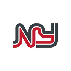 Initial Letter NY Linked Design Logo