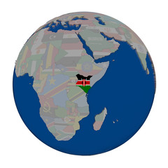 Kenya on political globe
