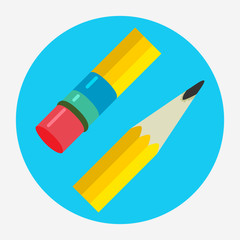Pencil Icon flat vector illustration logo.