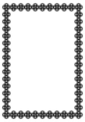 Black and white guilloche vertical frame.  Vector clip art.