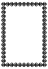 Black and white guilloche vertical frame.  Vector clip art.