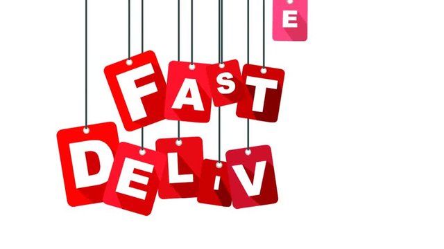 fast delivery video with red tag
