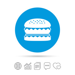 Hamburger icon. Burger food symbol.
