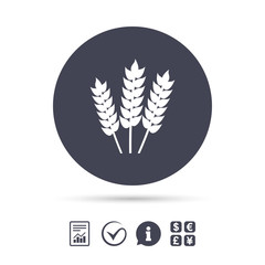 Agricultural sign icon. Gluten free or No gluten.