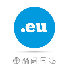 Domain EU sign icon. Top-level internet domain.