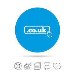 Domain CO.UK sign icon. UK internet subdomain.