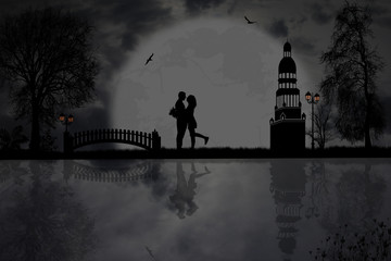 Lovers at night