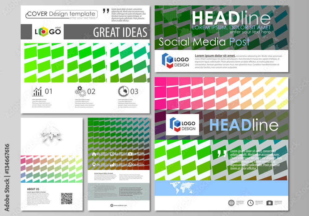 Poster social media posts set. business templates. easy editable template, vector layouts in popular format