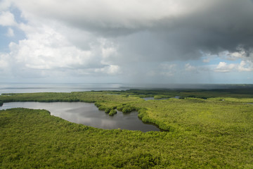 Fototapeta premium aerial approach to Guadeloupe