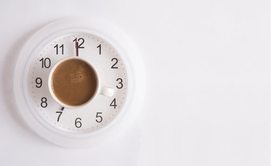 coffee cup on the clock