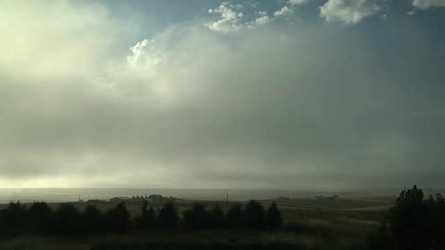 Morning Fog Rises over Farms