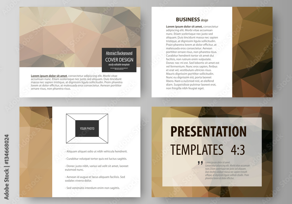 Poster set of business templates for presentation slides. easy editable abstract vector layouts in flat des