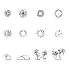 travel line icon set