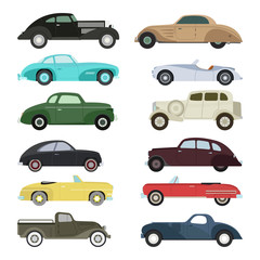 Retro car vector illustration.