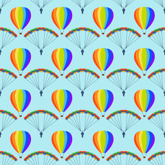 Ballon aerostat transport seamless pattern vector.