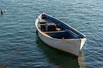 Fototapeta na wymiar Old boat at the port town of Tsarevo, Burgas Region, Bulgaria