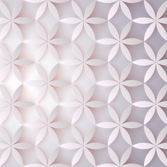 Floral 3d pattern. Abstract flowers with shadows. Elegant texture, vector background. Colorful trendy design for print poster, brochure cover and other projects.