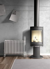 Modern bright interior . 3D rendering