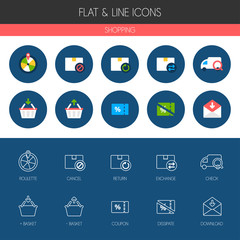 Shopping Flat Icon Set