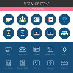 Plastic Surgery Flat Icon Set