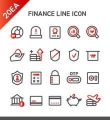 Banking Line Icon Set