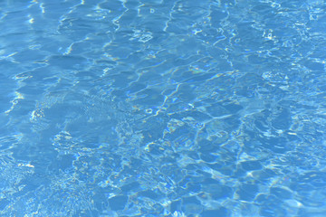 Fototapeta na wymiar Blue and bright ripple water and surface in swimming pool 