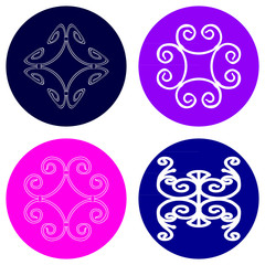 Vector icons with twisted elements