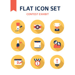 Contest Exhibit Flat Icon Set