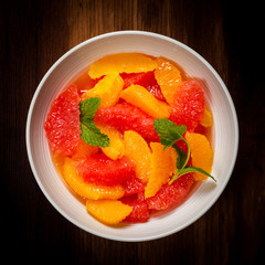 Orange and Grapefruit Citrus Salad. Selective focus.
