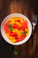 Orange and Grapefruit Citrus Salad. Selective focus.