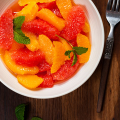 Orange and Grapefruit Citrus Salad. Selective focus.