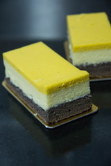  lemon cheese cake on the plate