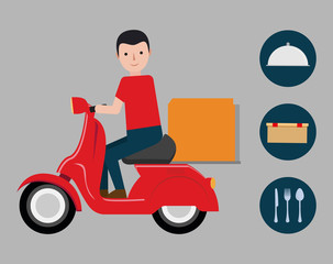 scooter food delivery related icons image vector illustration design 