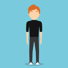 faceless fashionable young man icon image vector illustration design 